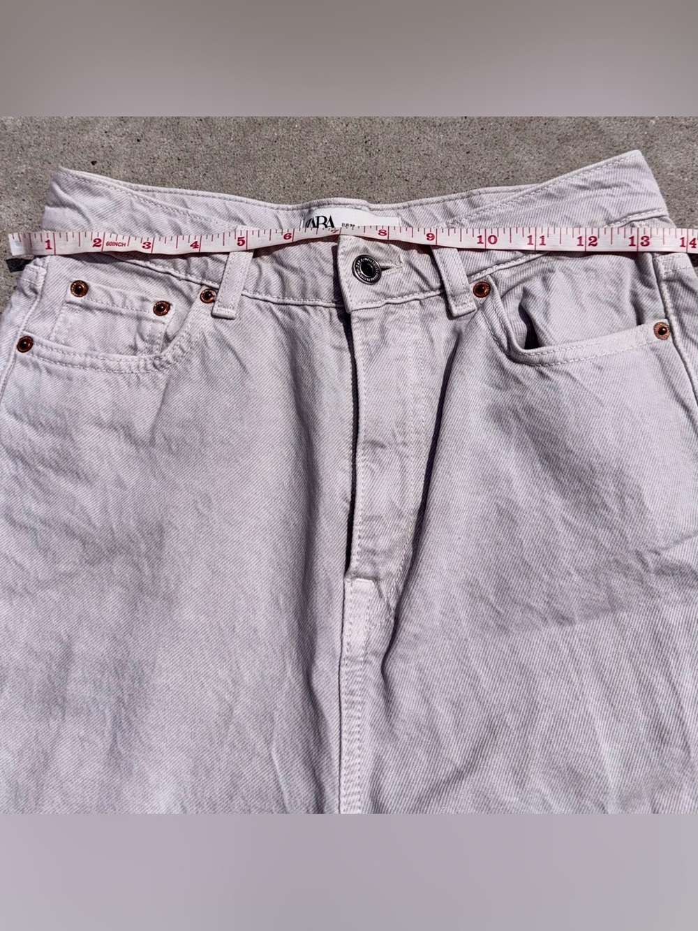 Zara Women's Light Gray Wide-Leg Jeans 90’s flare